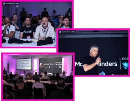 The Masterminders’ collage of previous conference and workshop scenes.