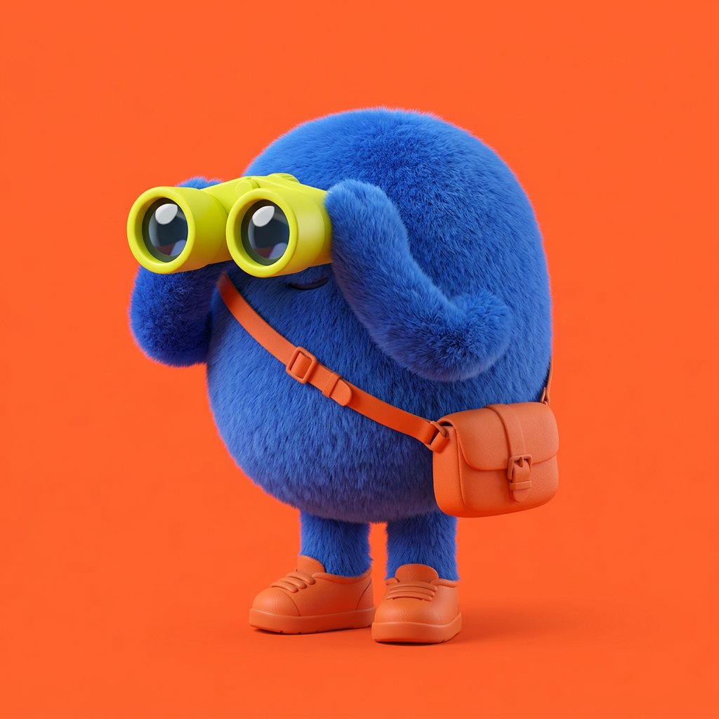 Spot, our bright blue mascot, binoculars at the ready, looking for your next great conference.